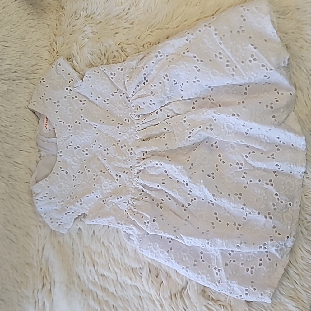 Toddler Girls summer Dress, Eyelet dress, white, Joe Fresh, Size 18 to 24 month - Picture 1 of 6